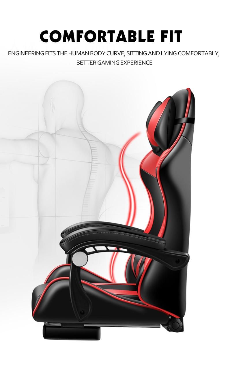 CE Approval Custom Cheap Office PU Leather Computer PC Game Racing Silla Gamer RGB LED Gaming Chair with Lights