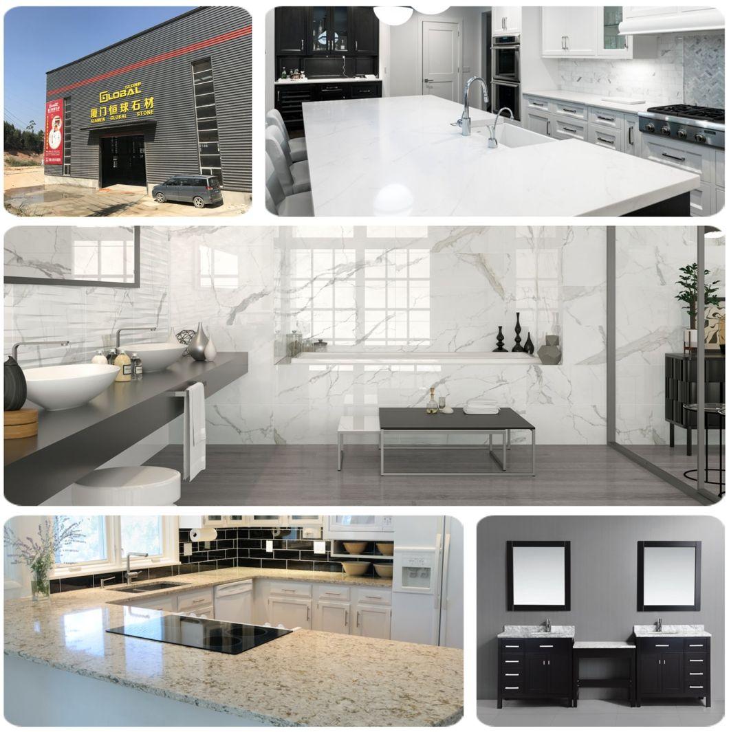 High Quality Natural Stone Quartzite/Marble Steel Grey Granite Leather Finished Kitchen Island Bathroom Counter Tops