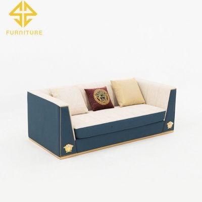 Italian Style Living Room Furniture Sofa Set Luxury Hotel Home Wedding Lobby Sofa Velvet Loveseat Soft Leather Modern Sectional Sofa