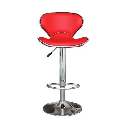 Cheap 360 Degree Rotation Height Adjustable Bar Chair Dining Chair High Stool Red