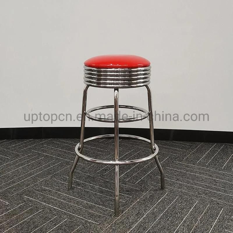 (SP-BS427) American Fifties Style Fu Leather Customized Color 1950s Retro Diner Bar Stool
