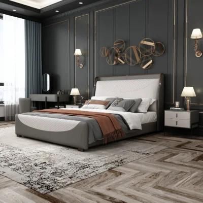 Luxury Leather Bed Modern Kind Size Home Furniture Bedroom Bed