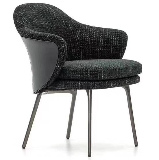 Luxury Fabric Upholstery Fiberglass Lounge Chair with Ottoman