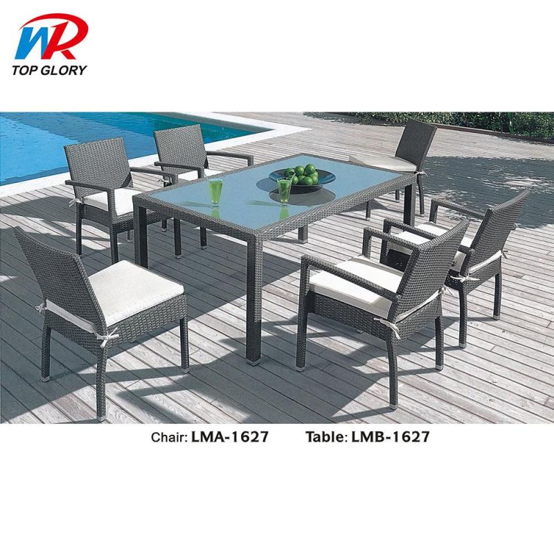 Modern New Design Chair Aluminium Frame PE Rattan Weaving Outdoor Dining Furniture Garden Sets