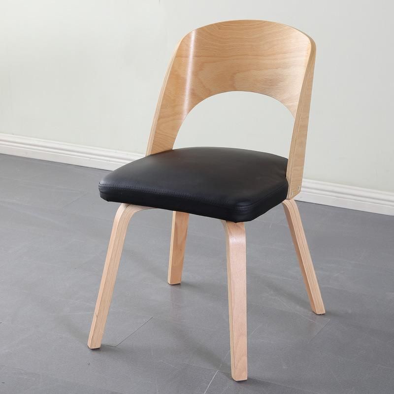 Furniture Modern Furniture Chair Home Furniture Wooden Furniture Comfy Classic Design Modern Restaurant PU Leather Curved Backrest Plywood Dining Room Chair