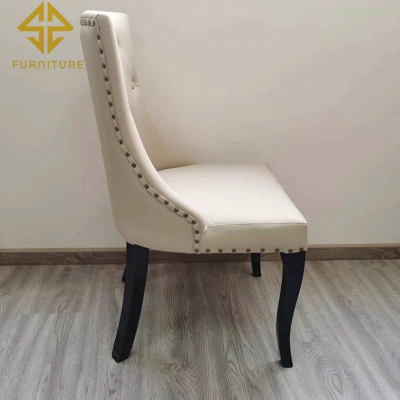 America Style Upholstered Leather Buttom Tufted Hotel Dining Chair