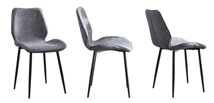 Leather Metal Base Living Coffee Dining Chairs