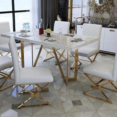 Modern PU Leather Metal Dining Chair