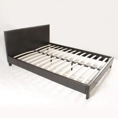 European PU Bed Room Furniture Wrought Iron Style Modern Designs PU Leather Plywood Double Bed