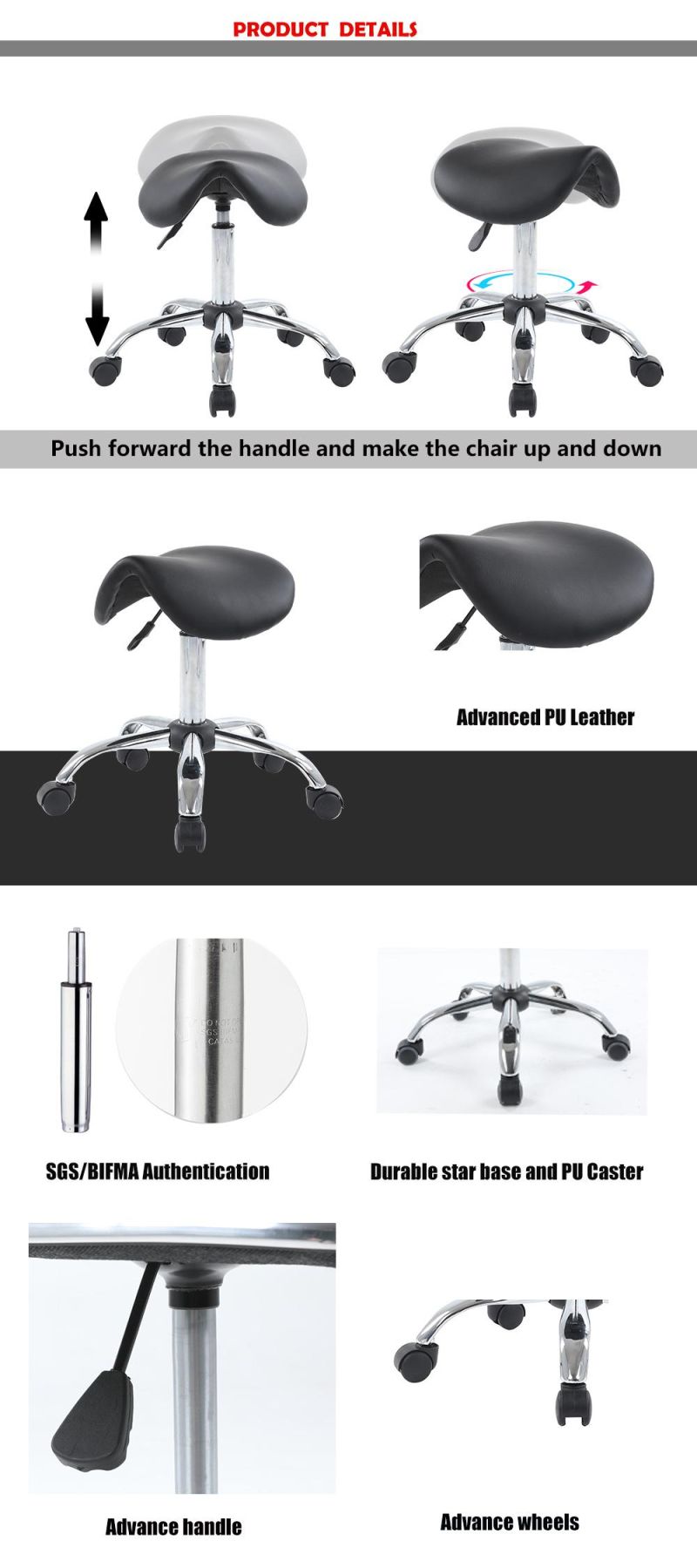 Beauty Barber Shop Barber Chair Salon Furniture Saddle Stool Tattoo Shop Chair