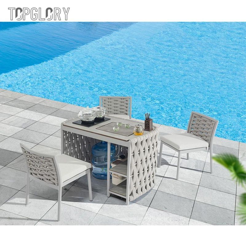 2022 Latest Fashion Weave Aluminum Frame Outdoor Table and Chair Set