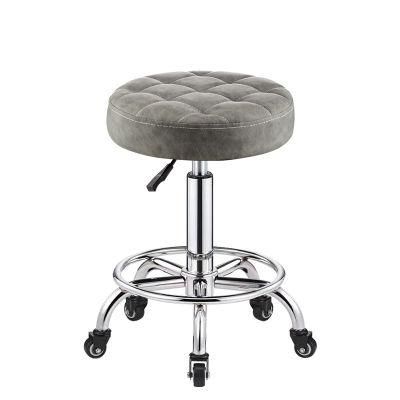 Adjustable Swivel Beauty Salon Massage Hairdresser with Wheels Styling Pedicure Training Bar Stool Chair