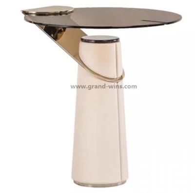 Hot Sale New Design Luxury Side Table Round Glass Table Living Room Furniture Coffee Table