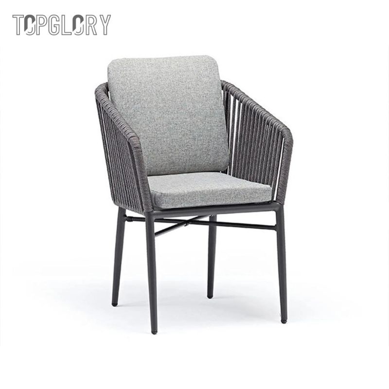 Chinese Wholesale Modern Home Hotel Outdoor Patio Garden Furniture Aluminum Tube Olifen Rope Table and Chair