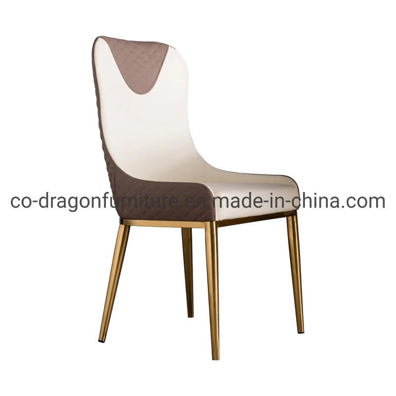 High Quality Light Luxury Steel Leather Dining Chair Home Furniture