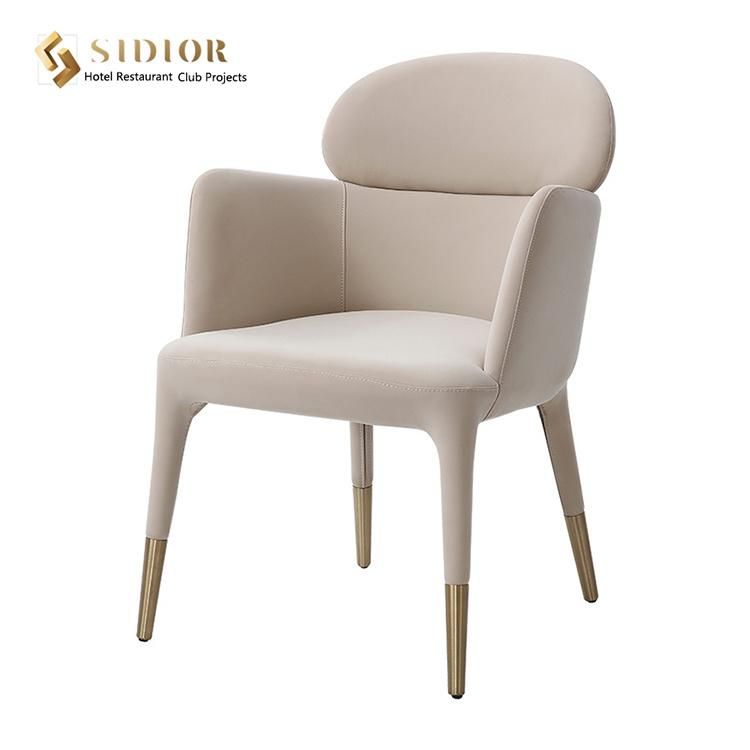Coffee Shop Furniture Aluminum Frame Dining Chairs with Leather Cushion for Hotel Use