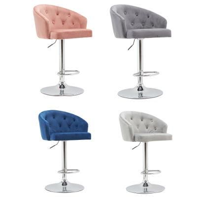 Velvet Swivel Bar Chair with Back Dining Chair