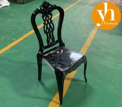 Hot Sale Dining Room Royal Black Plastic Acrylic Resin PC Event Wedding Chair