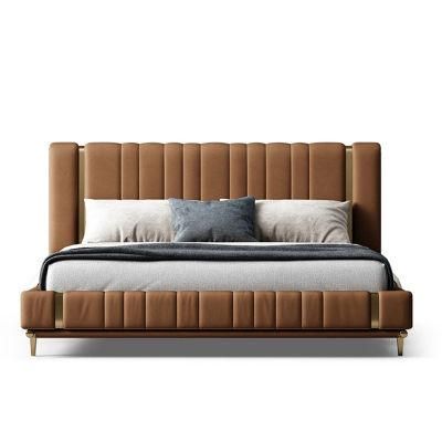 Light Luxury Modern Minimalist Double Bed Leather Bed