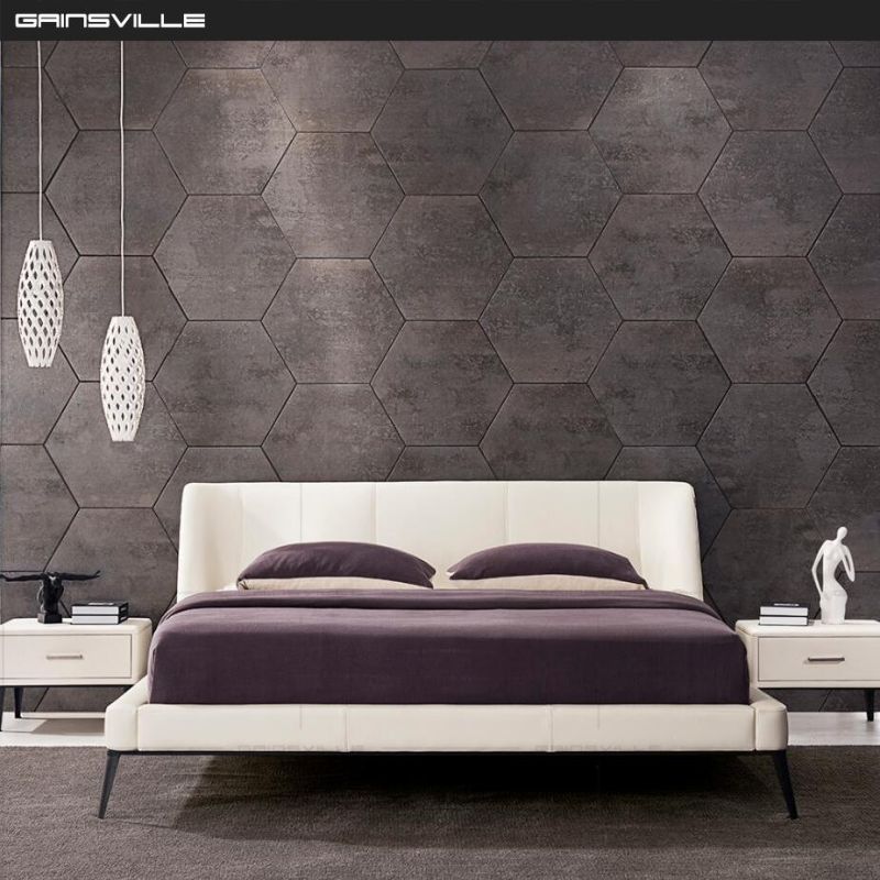 Top Selling Leather Bed Sofa Bed Upholstered Bed Home Furniture Modern Furniture Bedroom Furniture in Italy Style