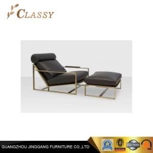 Home Office Furniture Leather Chaise Lounge Chair with Footstool