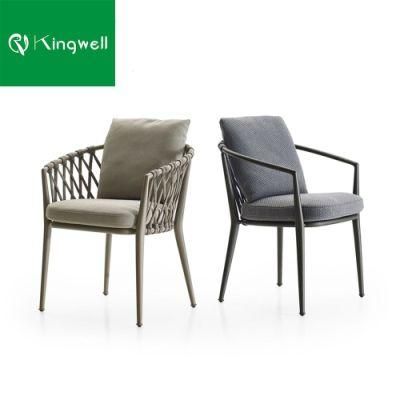 Leisure Restaurant Outdoor Furniture Aluminum Rope Dining Chairs for Cafe