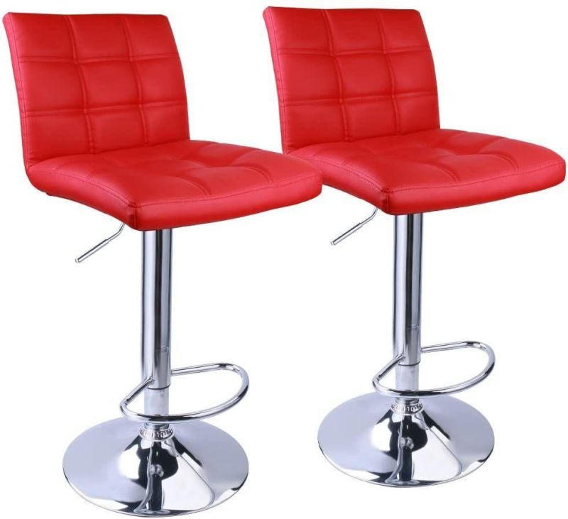 Chinese Furniture Factory PU Leather Adjustable Stools Height Swivel Stool Bar Chairs