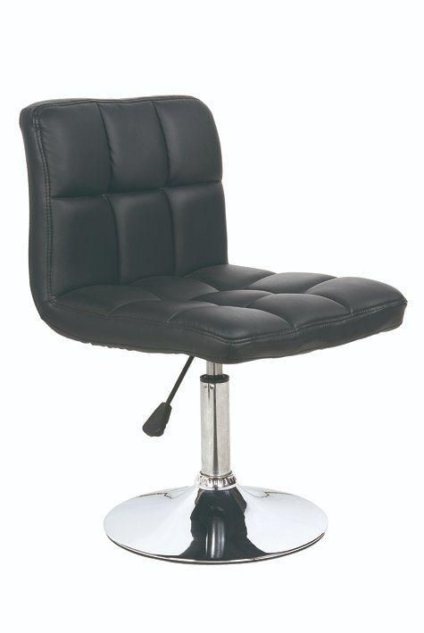 Square PU Seat Chrome Base Footrest Bar Stool