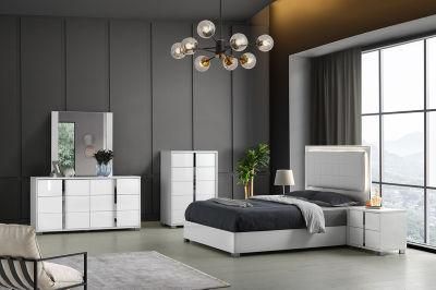 Nova Glossy White Bedroom Furniture Metal Dresser Handle Vanity Dresser with Mirror