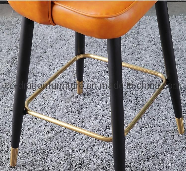 Modern Luxury Home Furniture High Legs Bar Chair with Leather