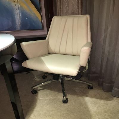 Leather Office Swivel Writing Chair with Stainless Steel Base SD-4001