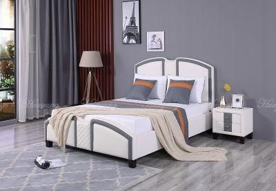 Huayang Chinese Modern Home Bedroom Furniture Queen King Size Double Leather Bed Bedroom Bed