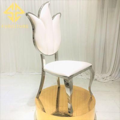 New Design Popular Stainless Steel Hotel Gold Dining Chair with Leather Seat