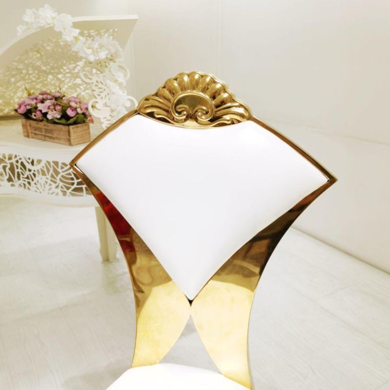 Hotsale Golden Stainless Steel Chair with Leather for Event Banquet Party Hotel Indoor Outdoor