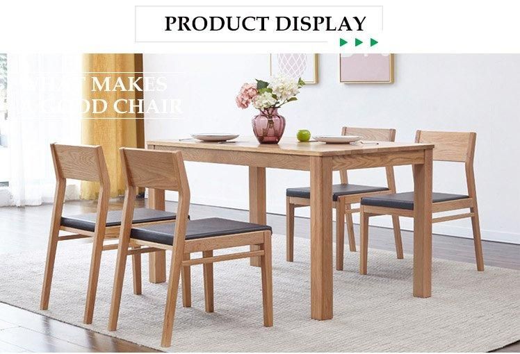 Furniture Modern Furniture Chair Home Furniture Living Room Furniture White PU Leather Upholstered Cover Furniture Kitchen Wooden Dining Room Chair Without Arms