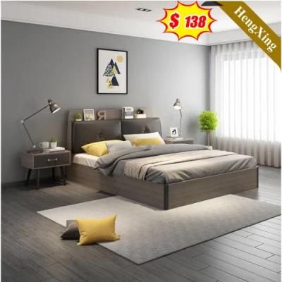 Leather Home Bedroom Furniture Massage Double Bed Wooden King Queen Size Bed Wall Storage Box Bed (HX-8ND9337)