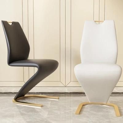 Wholesale Mermaid Shape Black Leather Z Shape Dining Chair