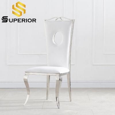 Wholesale French Market White PU Leather Dinner Chair