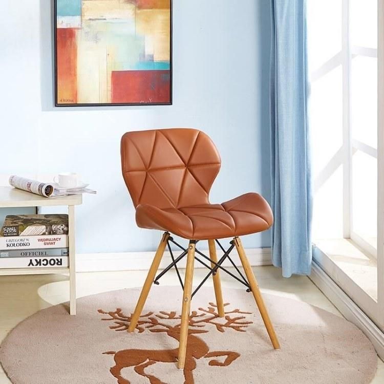 Ins Home Furniture Side Chair Nordic Faux Leather Makeup Chair Nordic Backrest Dining Chair