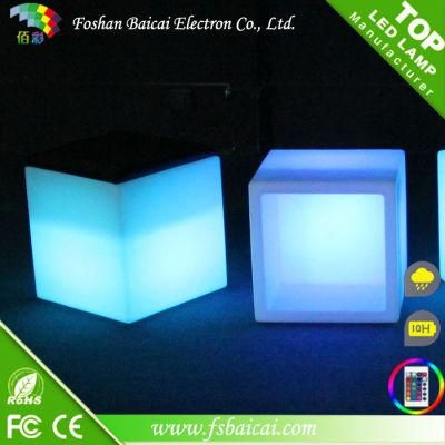 LED Cube Chair with Leather Cushion