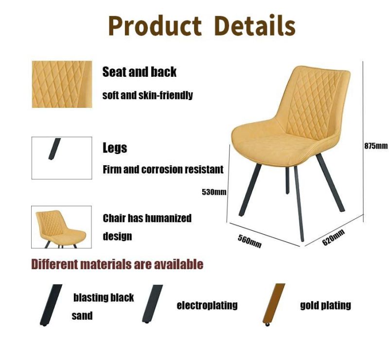 Wholesale Nordic Home Outdoor Dining Room Furniture Modern PU Cover Leather Dining Chair