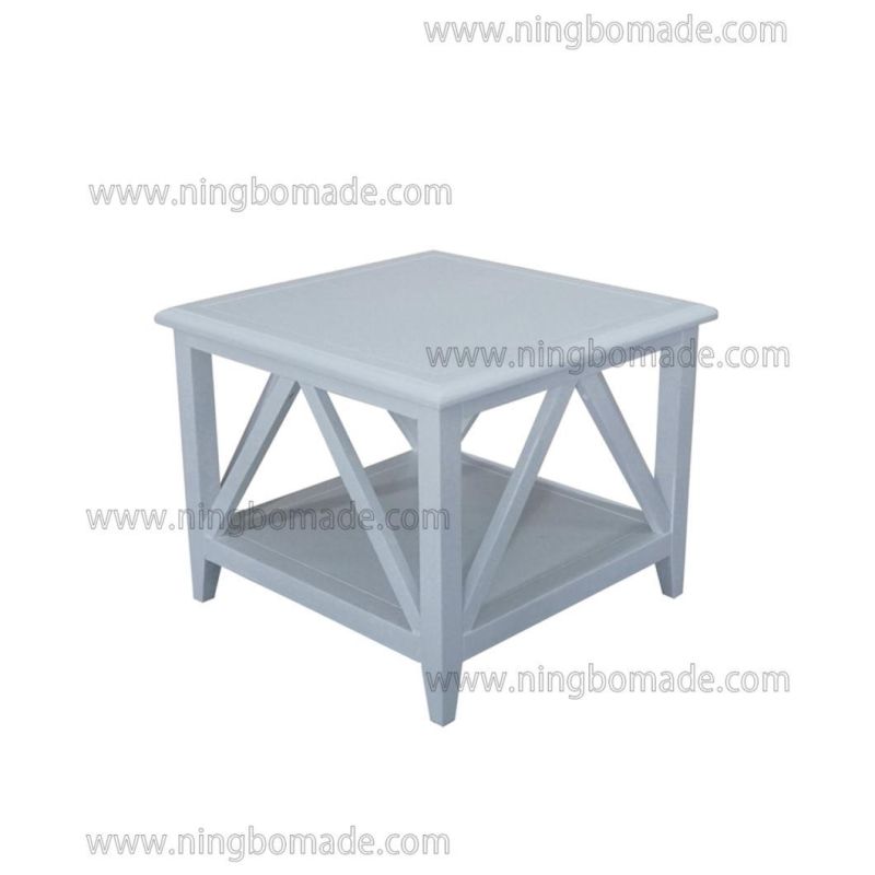 Classic Contemporary Interiors Furniture Pure White/Black Poplar Wood Complanate Corner Table