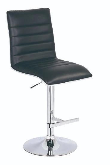 Black PU Iton Handle T Shape Footrest Bar Stool