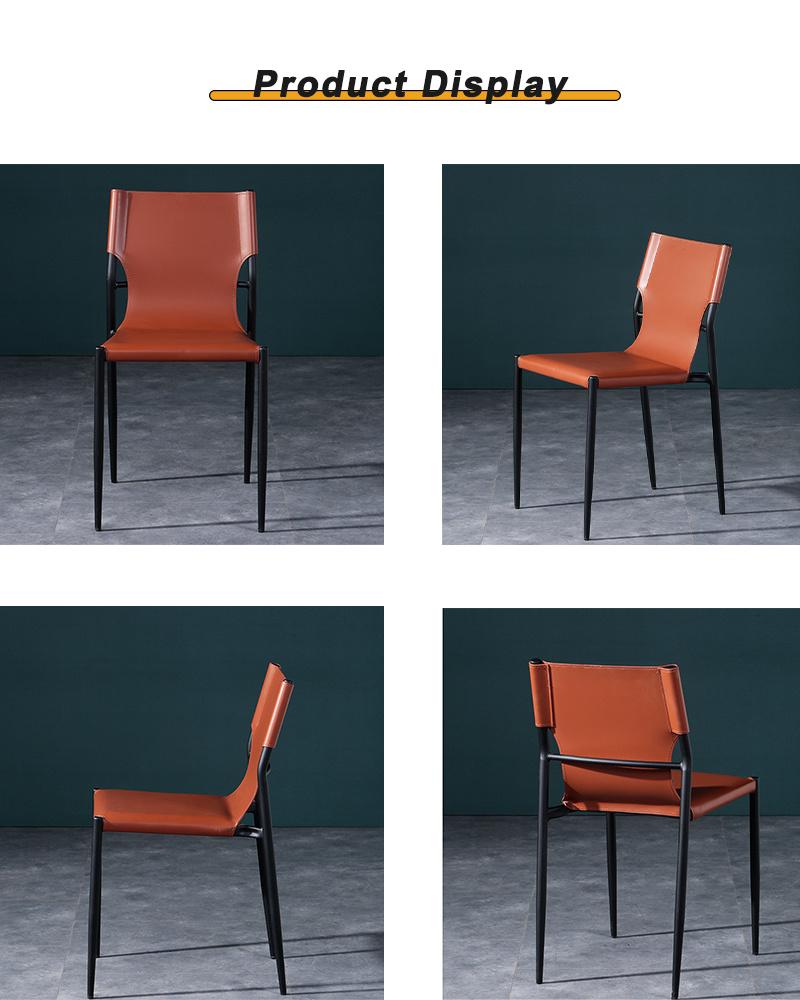 Hot Sale Home Furniture Upholstered Leather Nordic Modern Dining Chairs for Kitchen