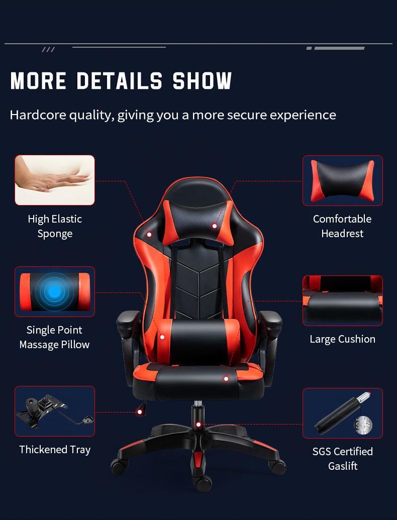 High Quality Wholesale Swivel Leather Adjustable Ergonomic Computer Racing Style Pink Game Gaming Chair Silla Gamer