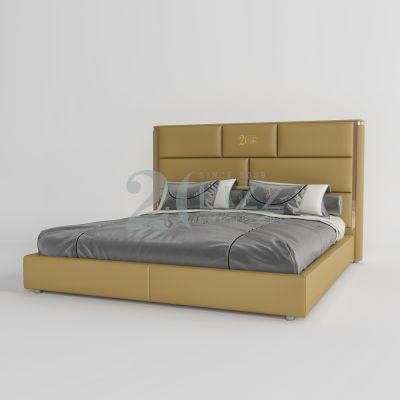 European Style Simple Design Hot Selling Home Furniture Bedroom Genuine Leather Bed