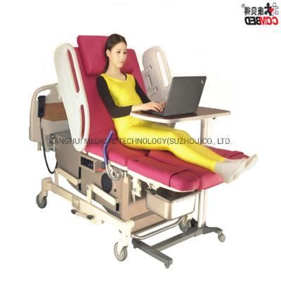 Economic Pink Leather Hospital Furniture Women Care Birthing Delivery Recovery Examination Bed