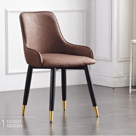 Home Furniture Set Armrest Leather Living Room Dining Chairs