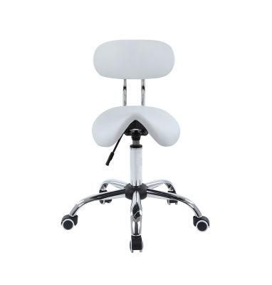 Adjust Beauty Saddle Salon Chair with Wheels Barber Chair Salon Furniture