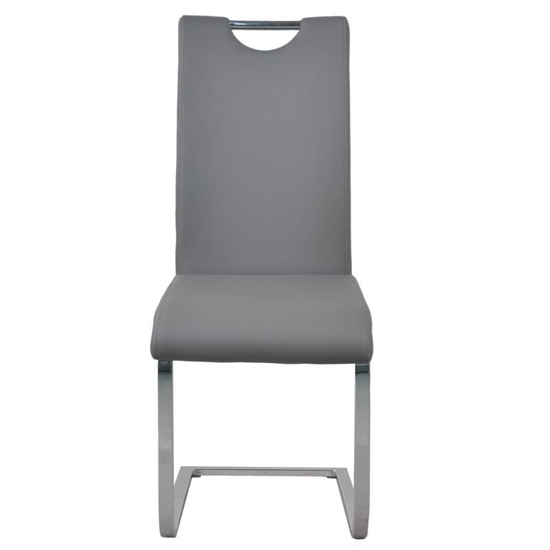 Hot Sale Stylish Grey Home Office Furniture Faux Leather Dining Chair